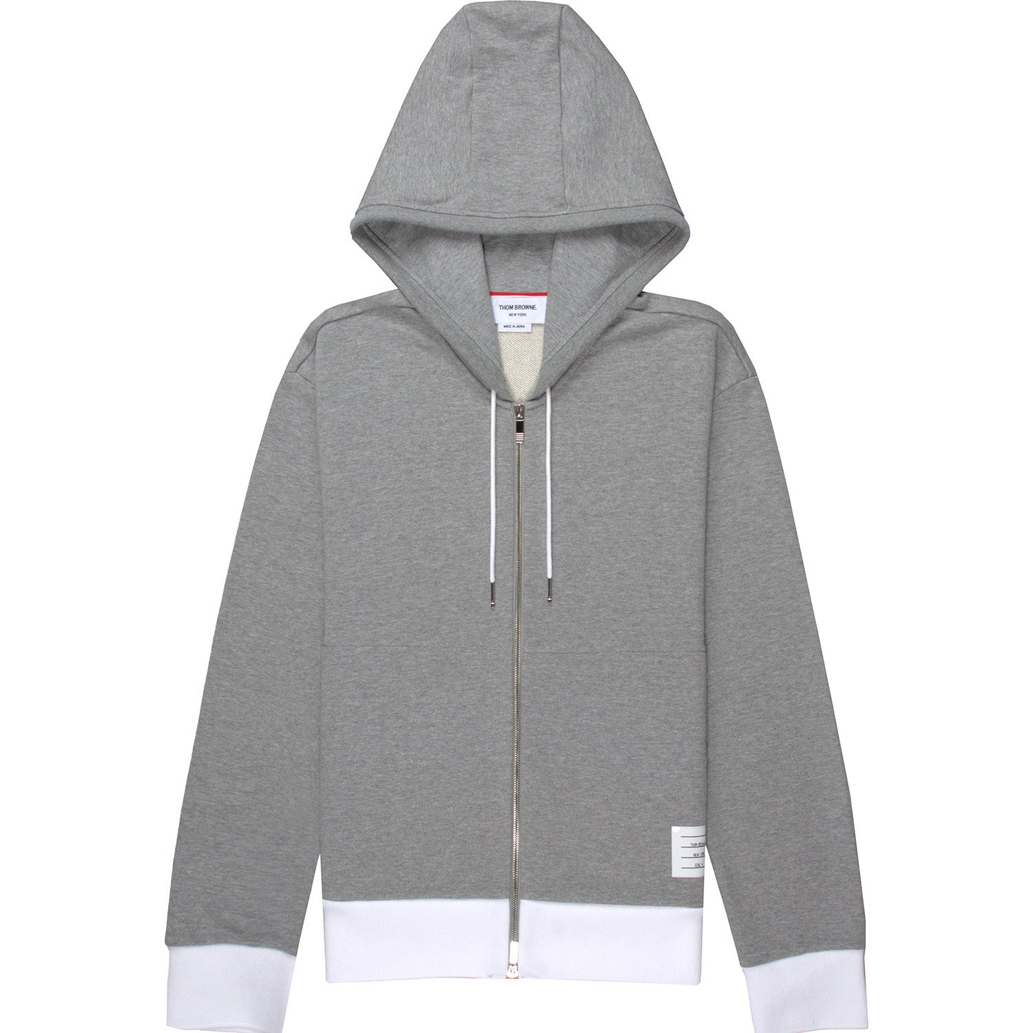 Thom Browne Grey Panelled Full Zip Hoodie