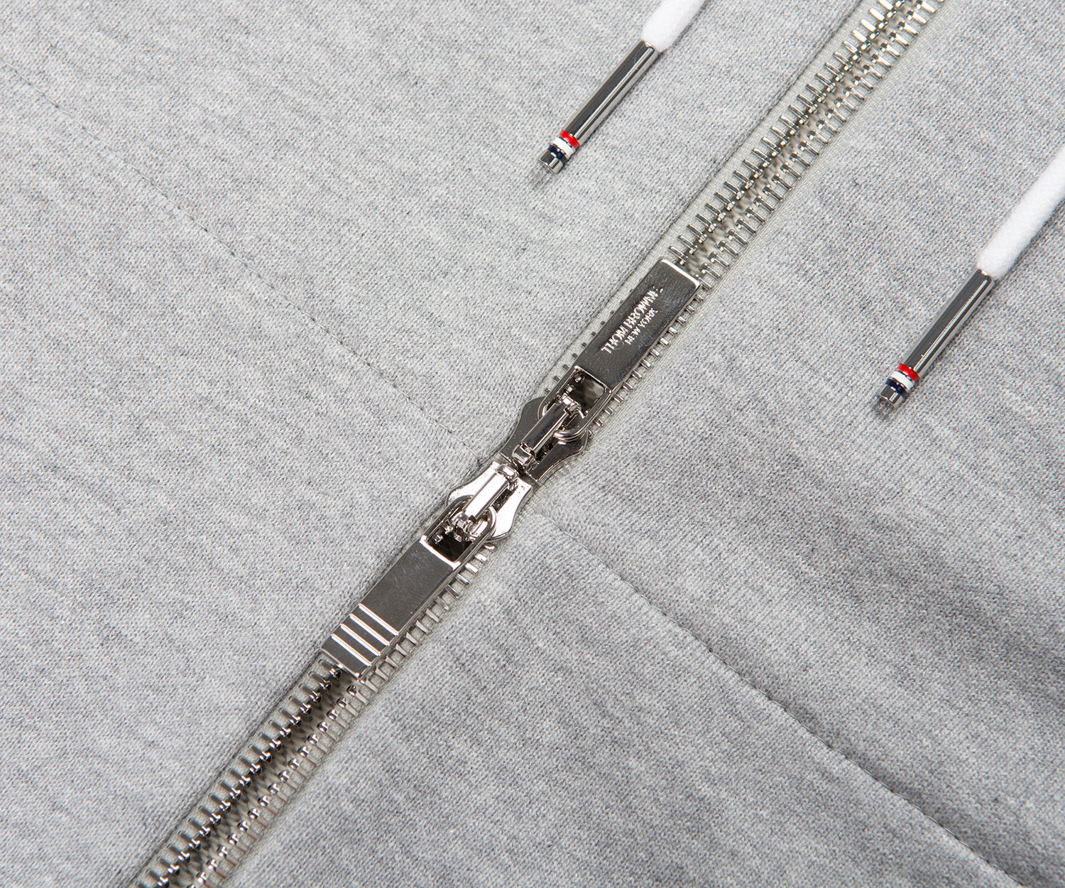 Thom Browne Grey Panelled Full Zip Hoodie