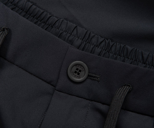 Herno Black Nylon Tie Waist Trousers