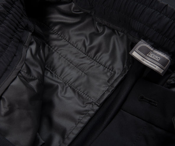 Herno Black Nylon Tie Waist Trousers