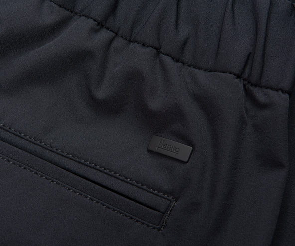 Herno Black Nylon Tie Waist Trousers