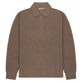 Canali Light Brown Waffle Woollen LS Polo