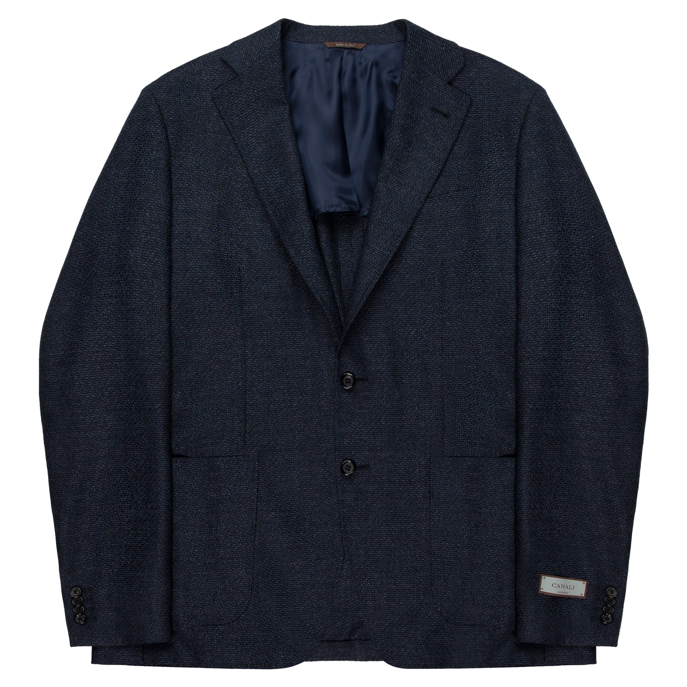 Canali Navy Kei Style Soft Wool Blazer Jacket