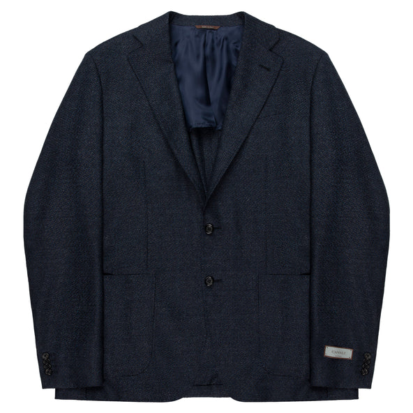 Canali Navy Kei Style Soft Wool Jacket