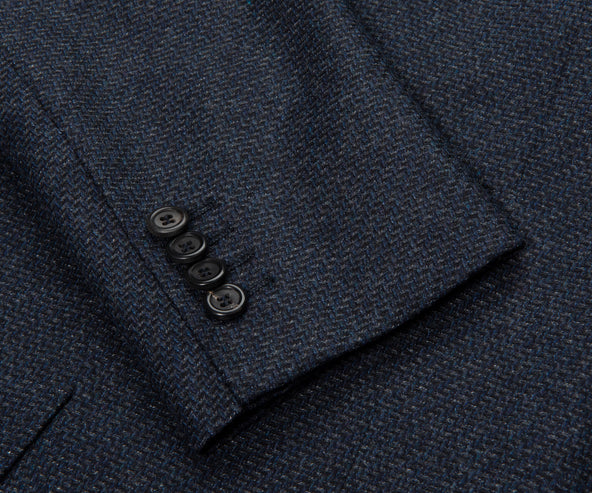 Canali Navy Kei Style Soft Wool Jacket