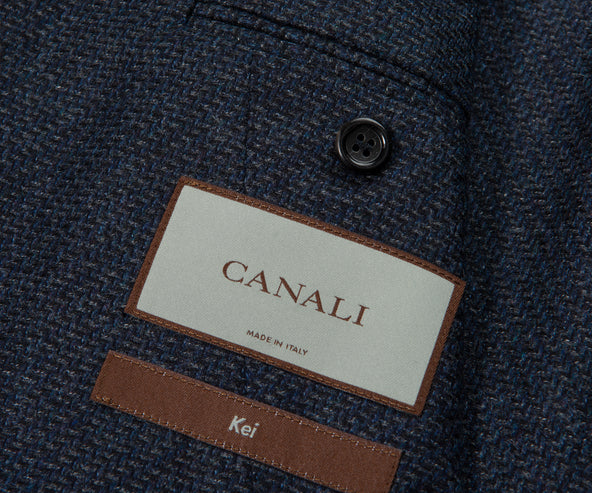 Canali Navy Kei Style Soft Wool Jacket