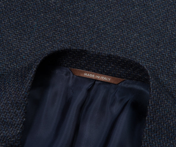 Canali Navy Kei Style Soft Wool Jacket