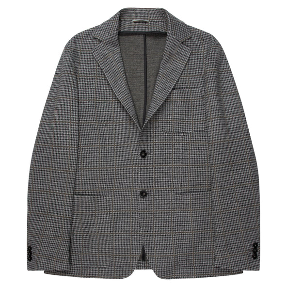 Canali Grey Impeccable Checked Soft Wool Jacket