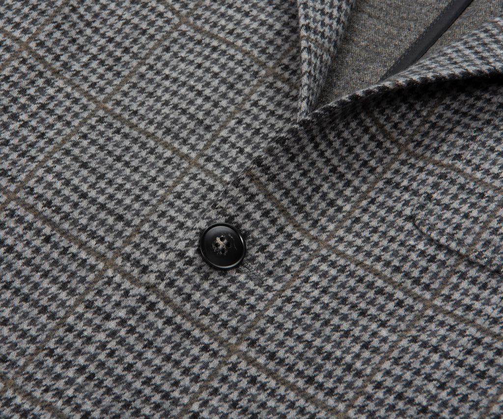 Canali Grey Impeccable Checked Soft Wool Blazer Jacket