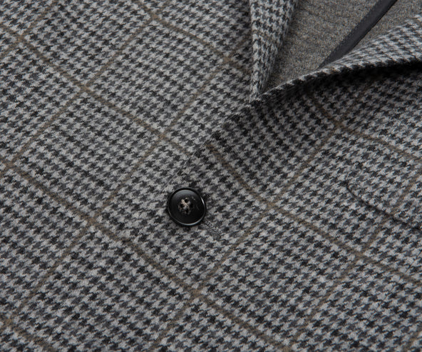 Canali Grey Impeccable Checked Soft Wool Jacket