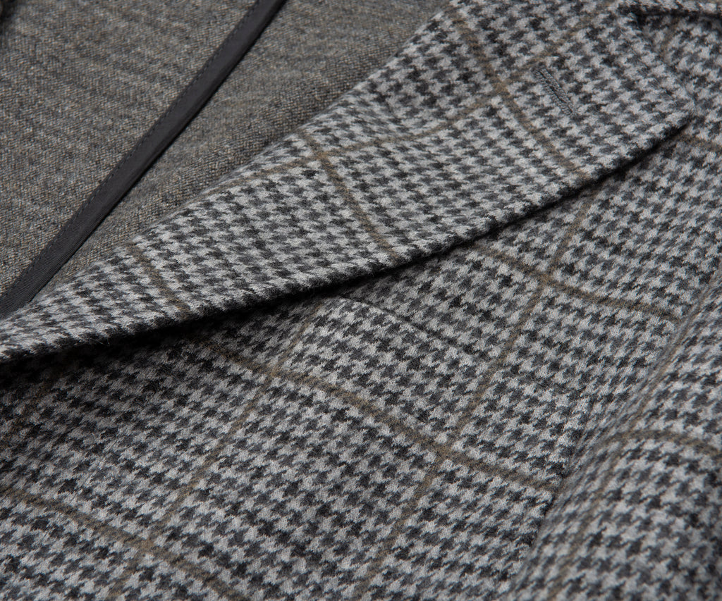 Canali Grey Impeccable Checked Soft Wool Blazer Jacket