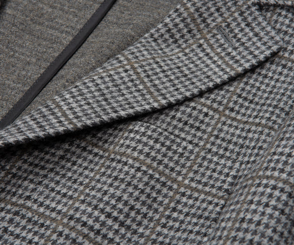 Canali Grey Impeccable Checked Soft Wool Jacket