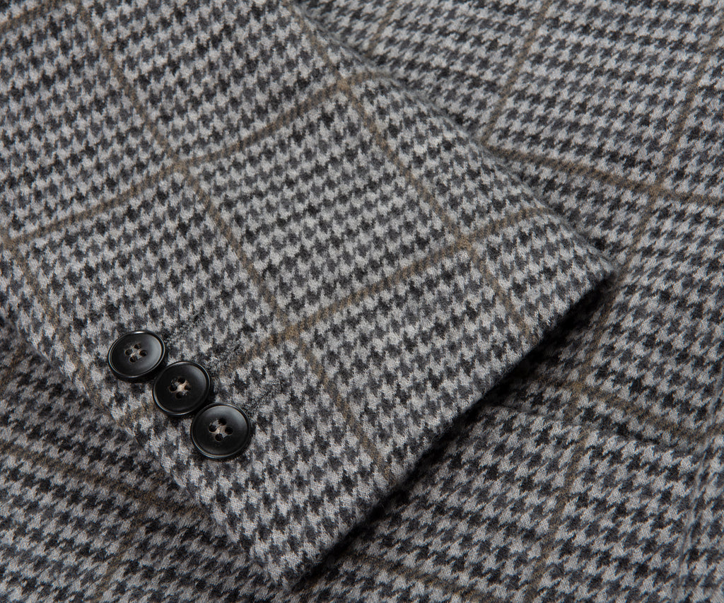 Canali Grey Impeccable Checked Soft Wool Blazer Jacket