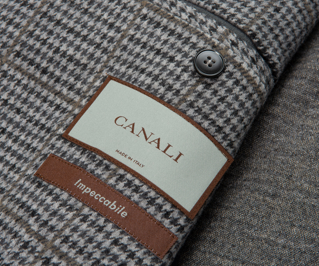 Canali Grey Impeccable Checked Soft Wool Blazer Jacket