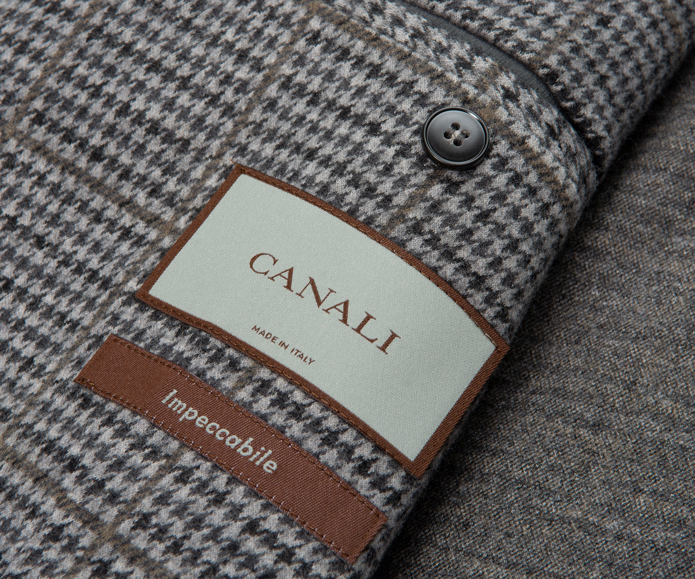 Canali Grey Impeccable Checked Soft Wool Blazer Jacket