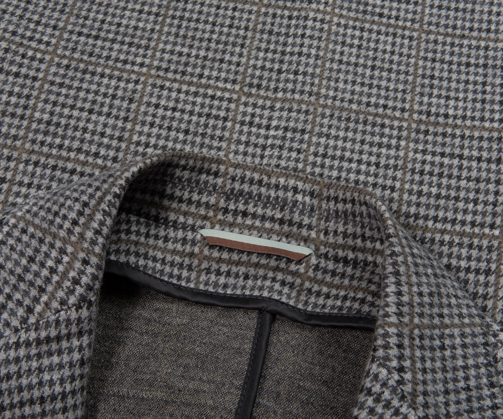 Canali Grey Impeccable Checked Soft Wool Blazer Jacket