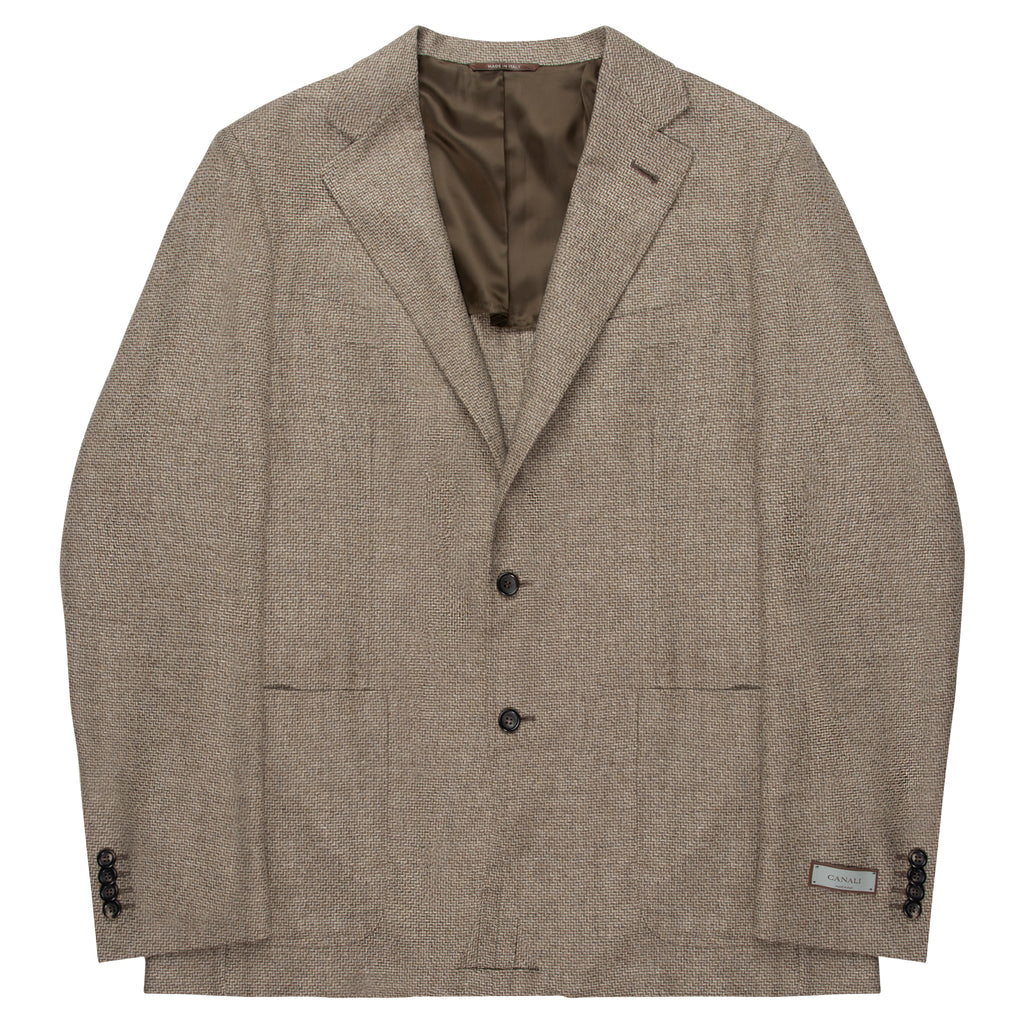 Canali Sand Kei Style Chevron Blazer Jacket