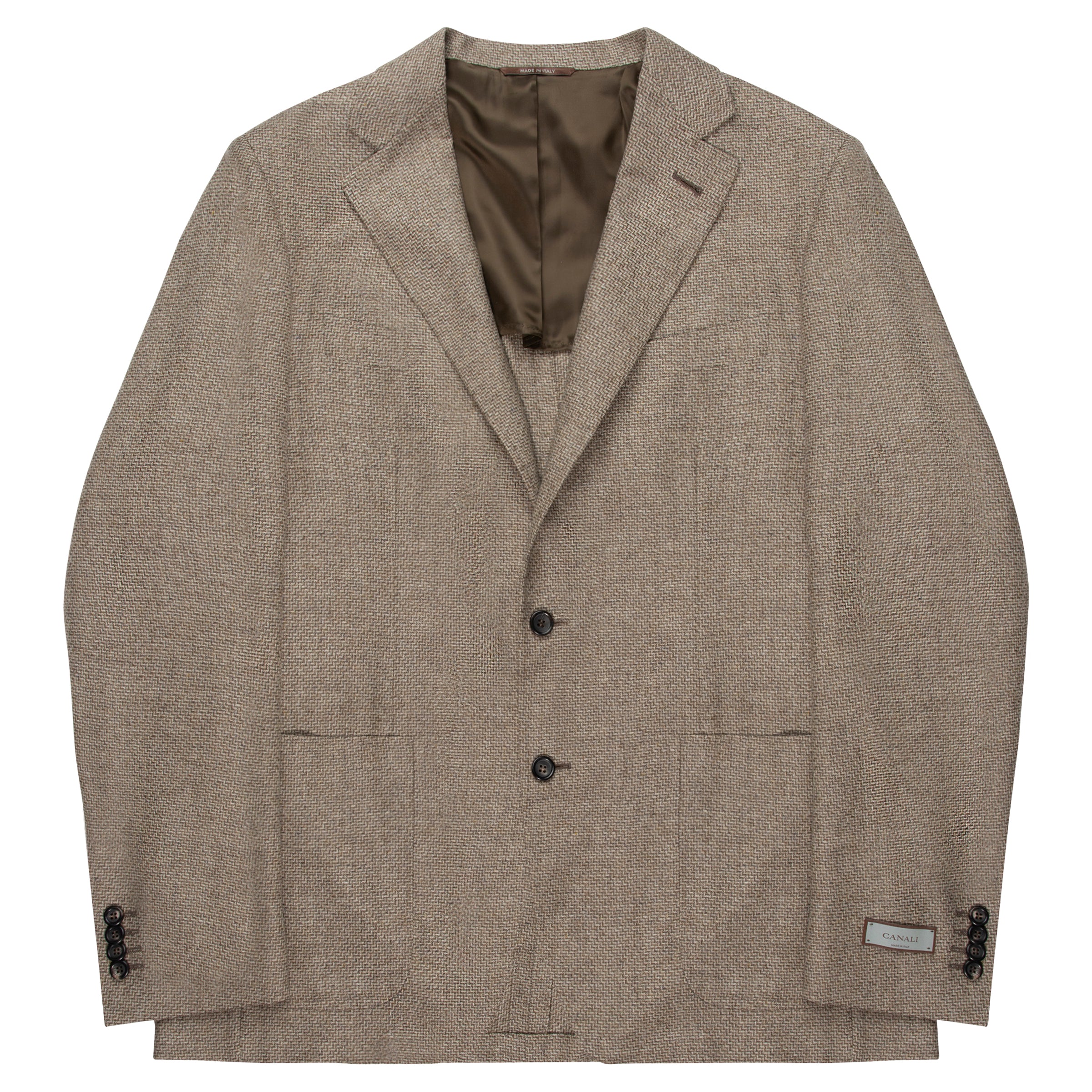 Canali Sand Kei Style Chevron Blazer Jacket