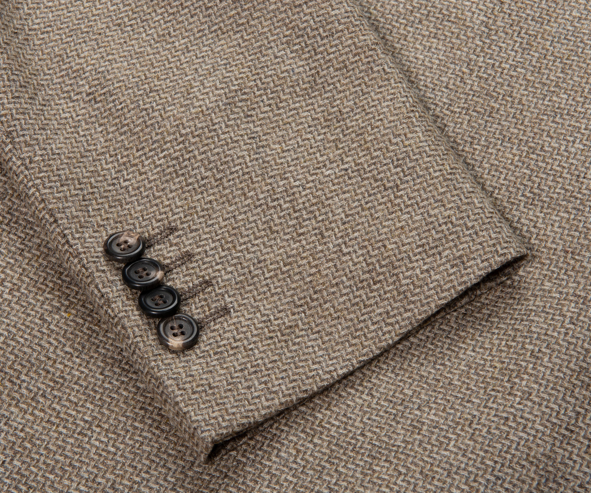 Canali Sand Kei Style Chevron Blazer Jacket