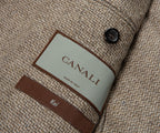 Canali Sand Kei Style Chevron Blazer Jacket