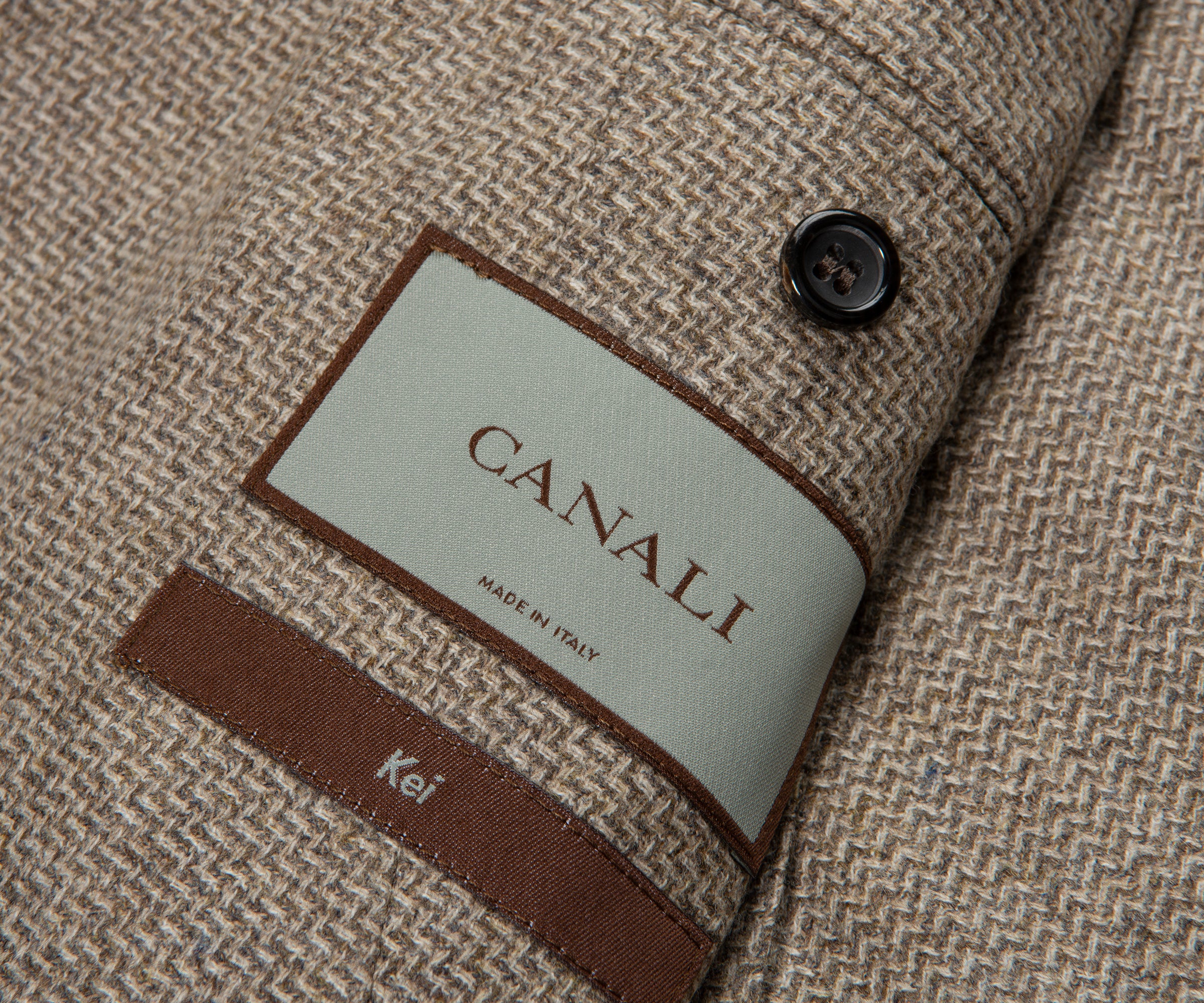 Canali Sand Kei Style Chevron Blazer Jacket