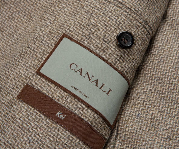 Canali Sand Kei Style Chevron Jacket