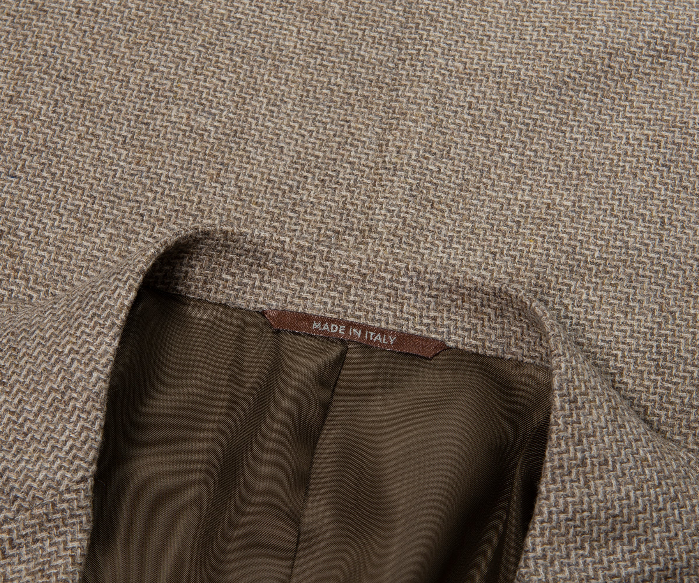 Canali Sand Kei Style Chevron Blazer Jacket