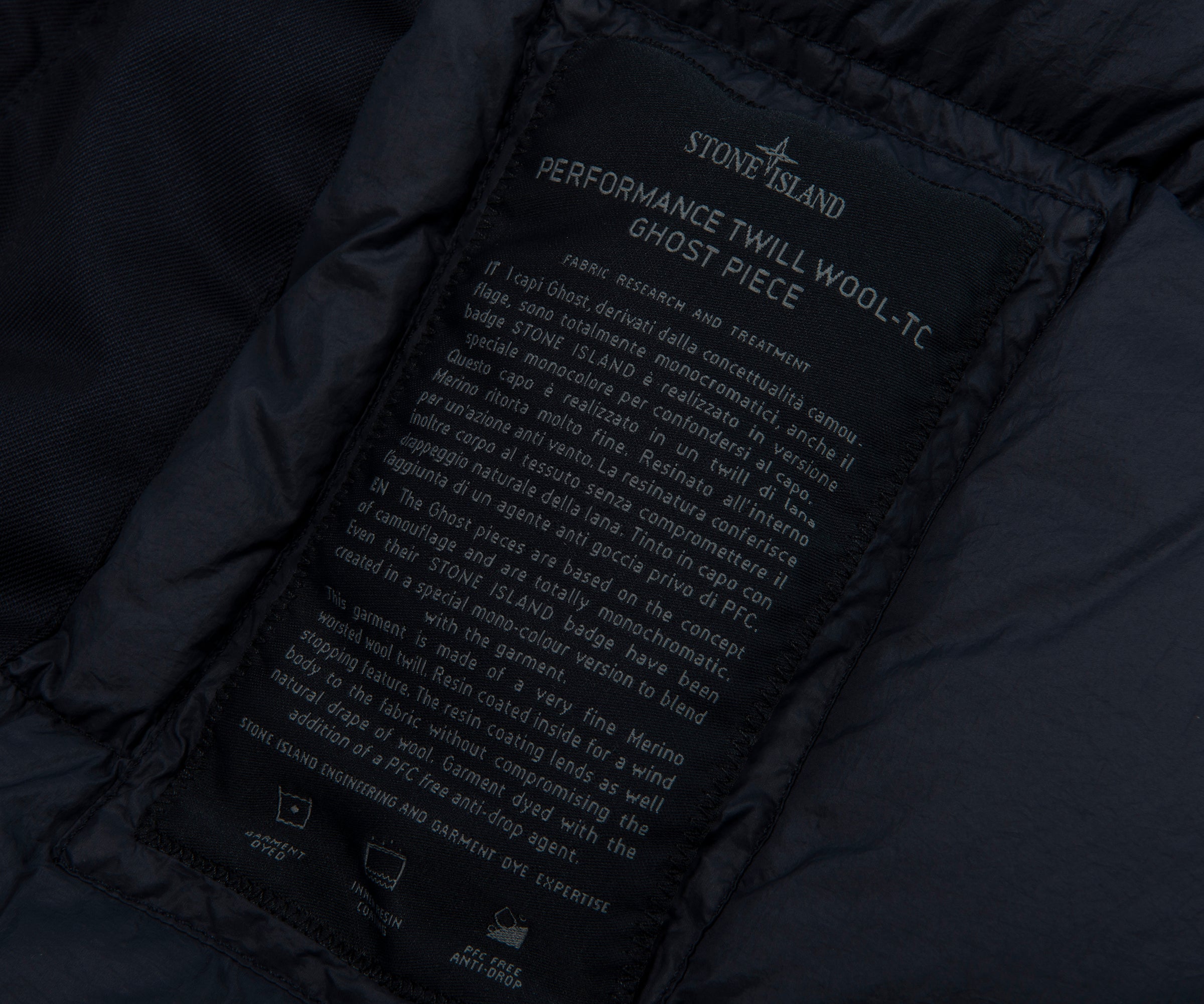 Stone Island Ghost Navy Performance Twill Wool TC Gilet