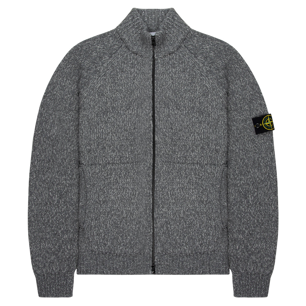 Stone Island Silver Full Zip Cardigan