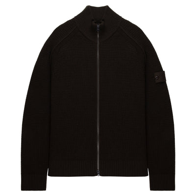 Stone Island Ghost Brown Knitted Full Zip Sweater
