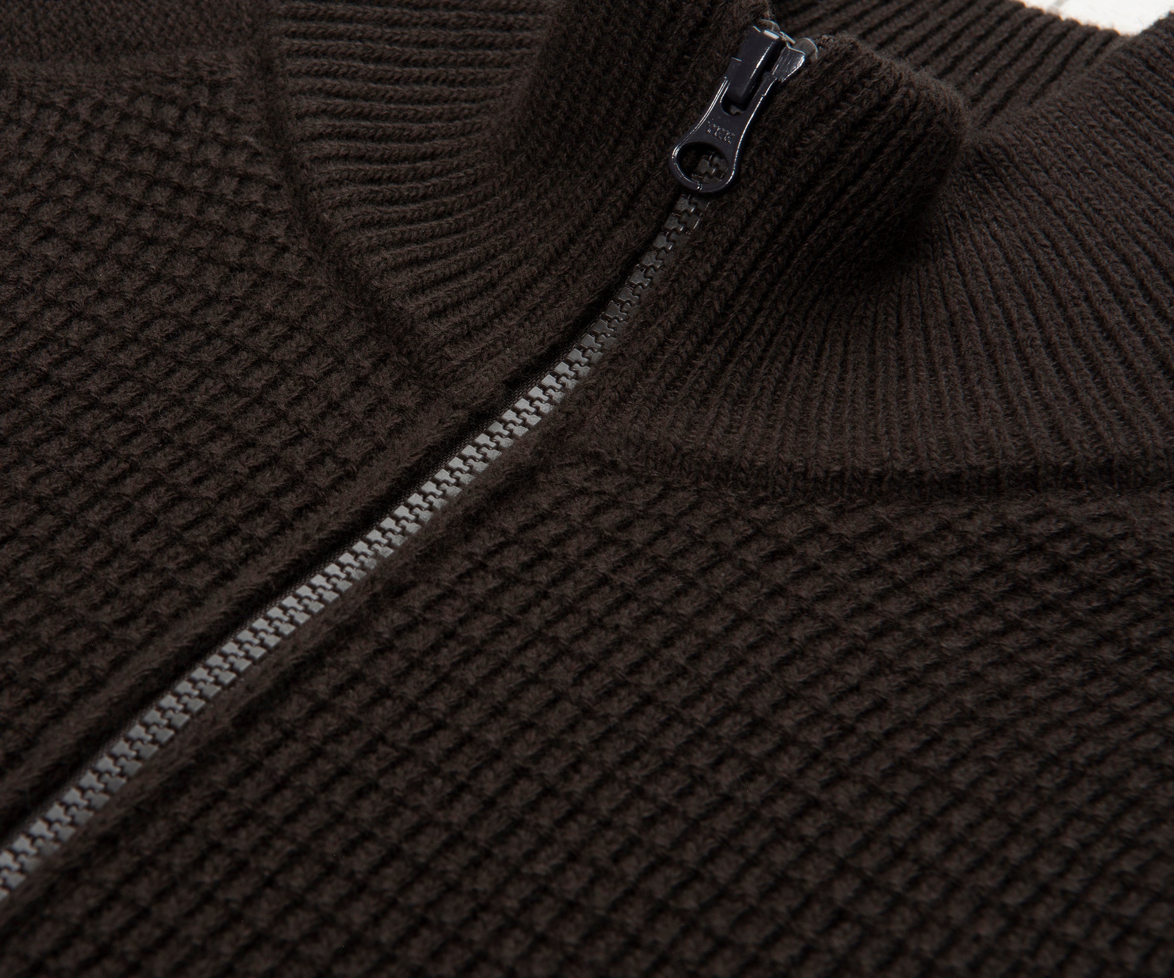 Stone Island Ghost Brown Knitted Full Zip Sweater