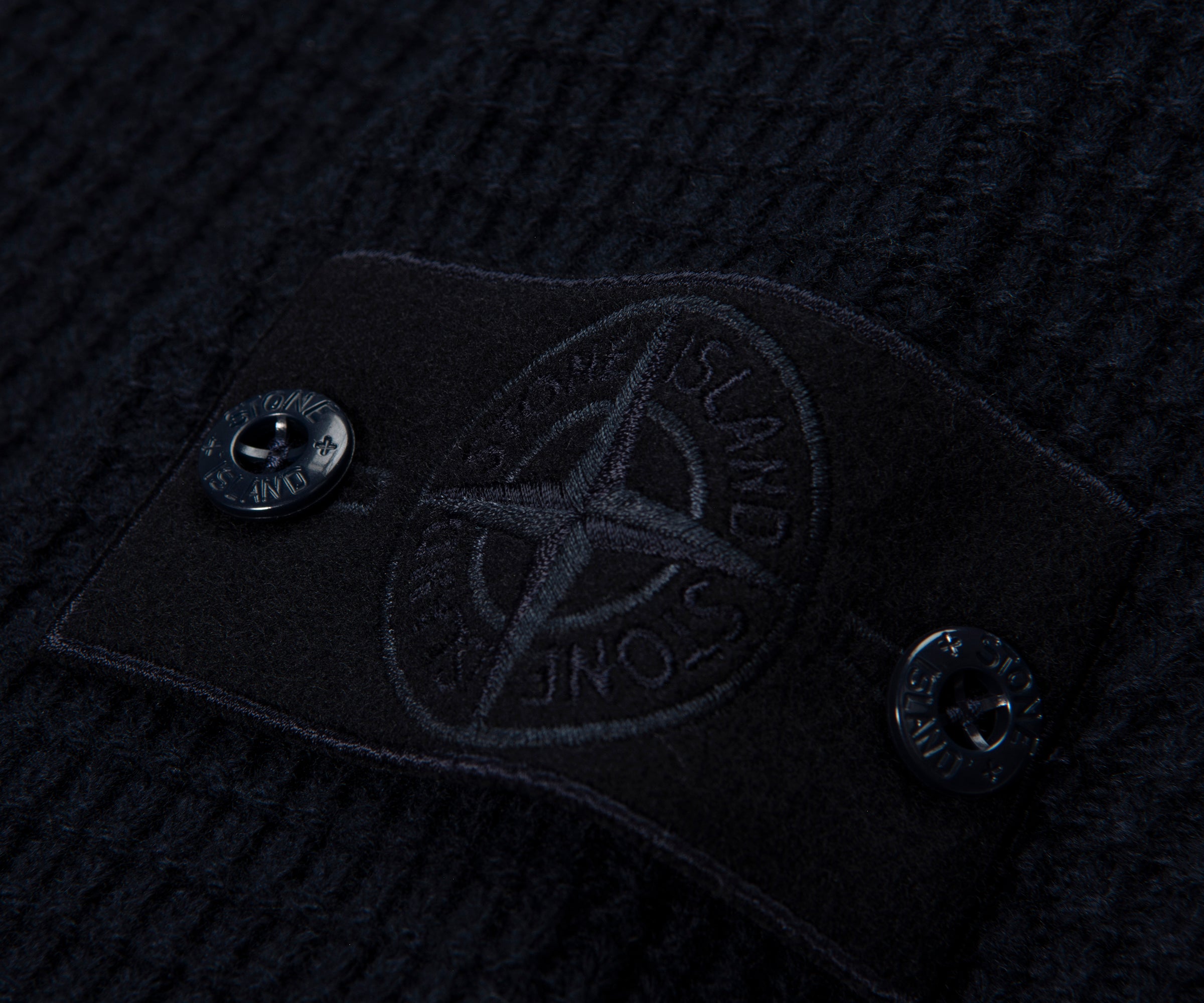 Stone Island Ghost Navy Waffle Knitted Sweater