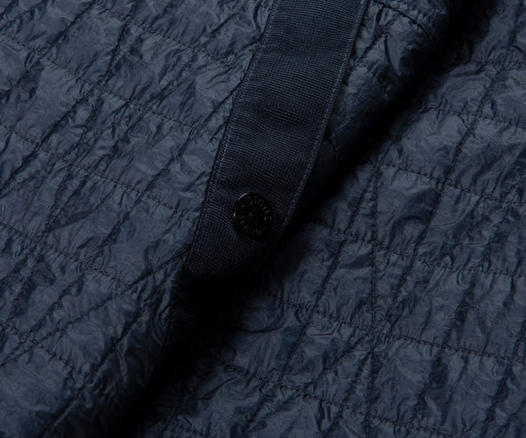 Stone Island Blue Crinkle Reps Ny Quilted Hooded Jacket