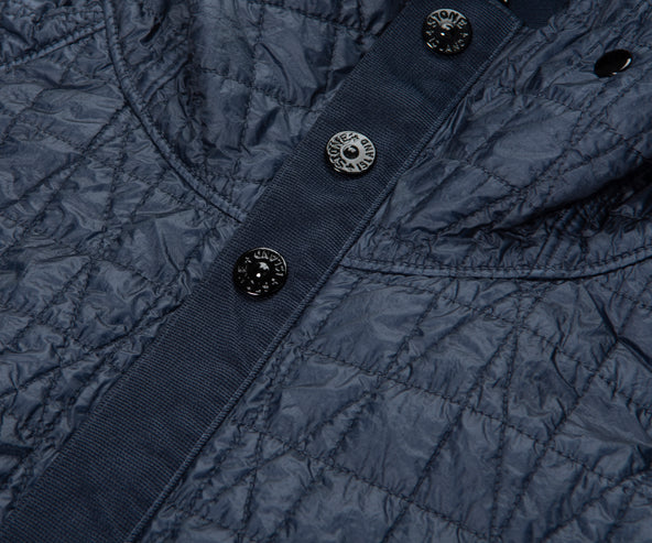 Stone Island Blue Crinkle Reps Ny Quilted Hooded Jacket