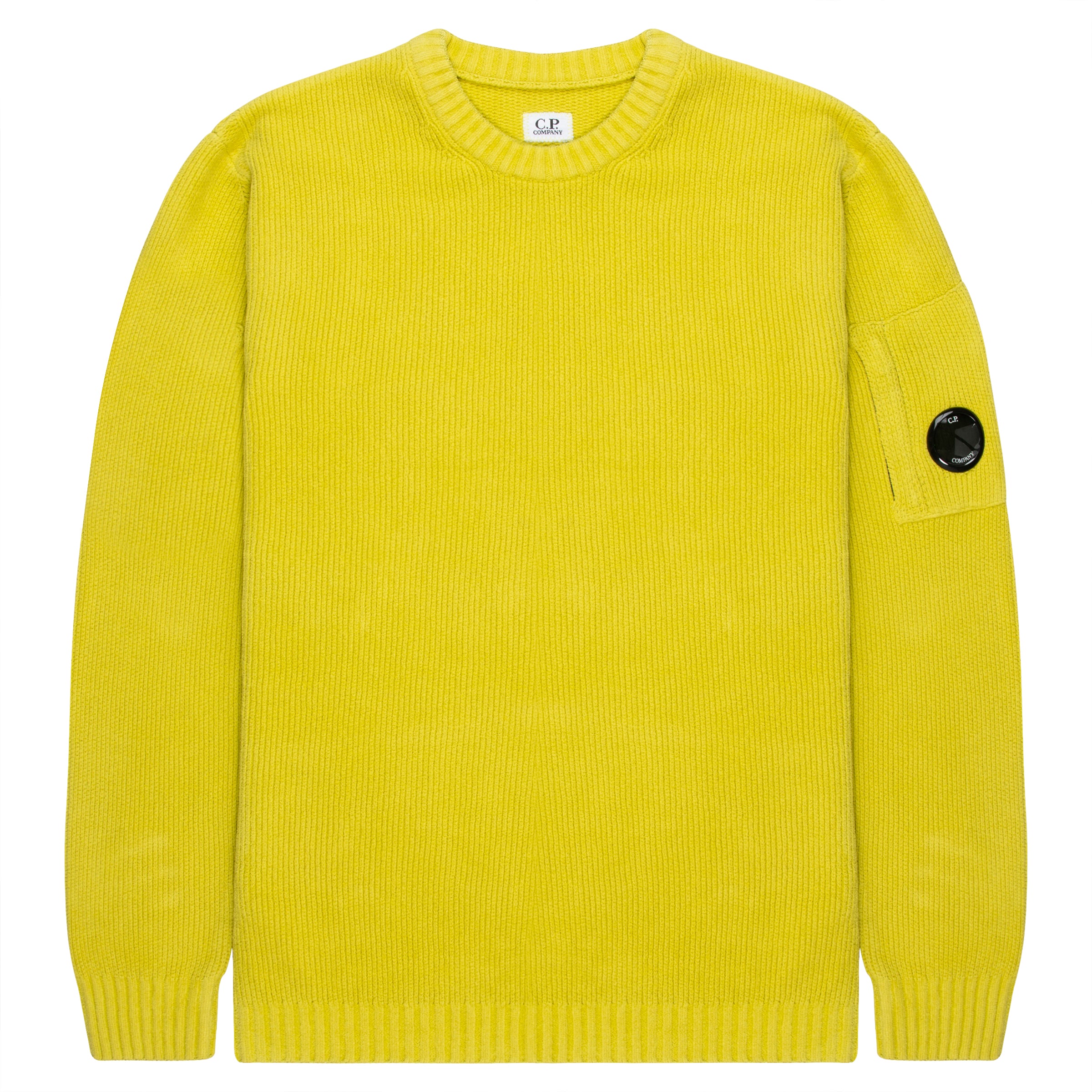 C.P. Company Acid Yellow Knit Crew Neck Sweater