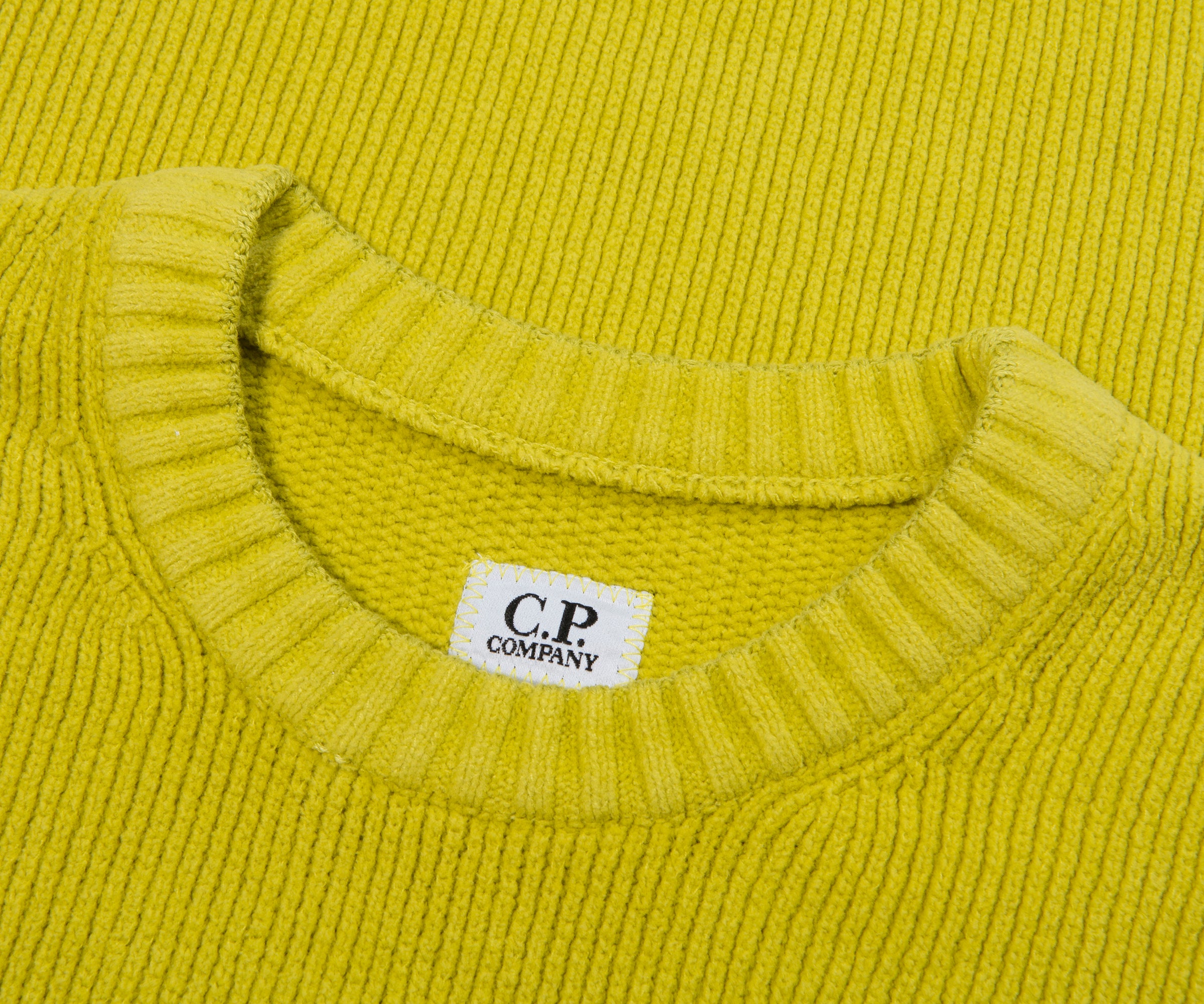C.P. Company Acid Yellow Knit Crew Neck Sweater