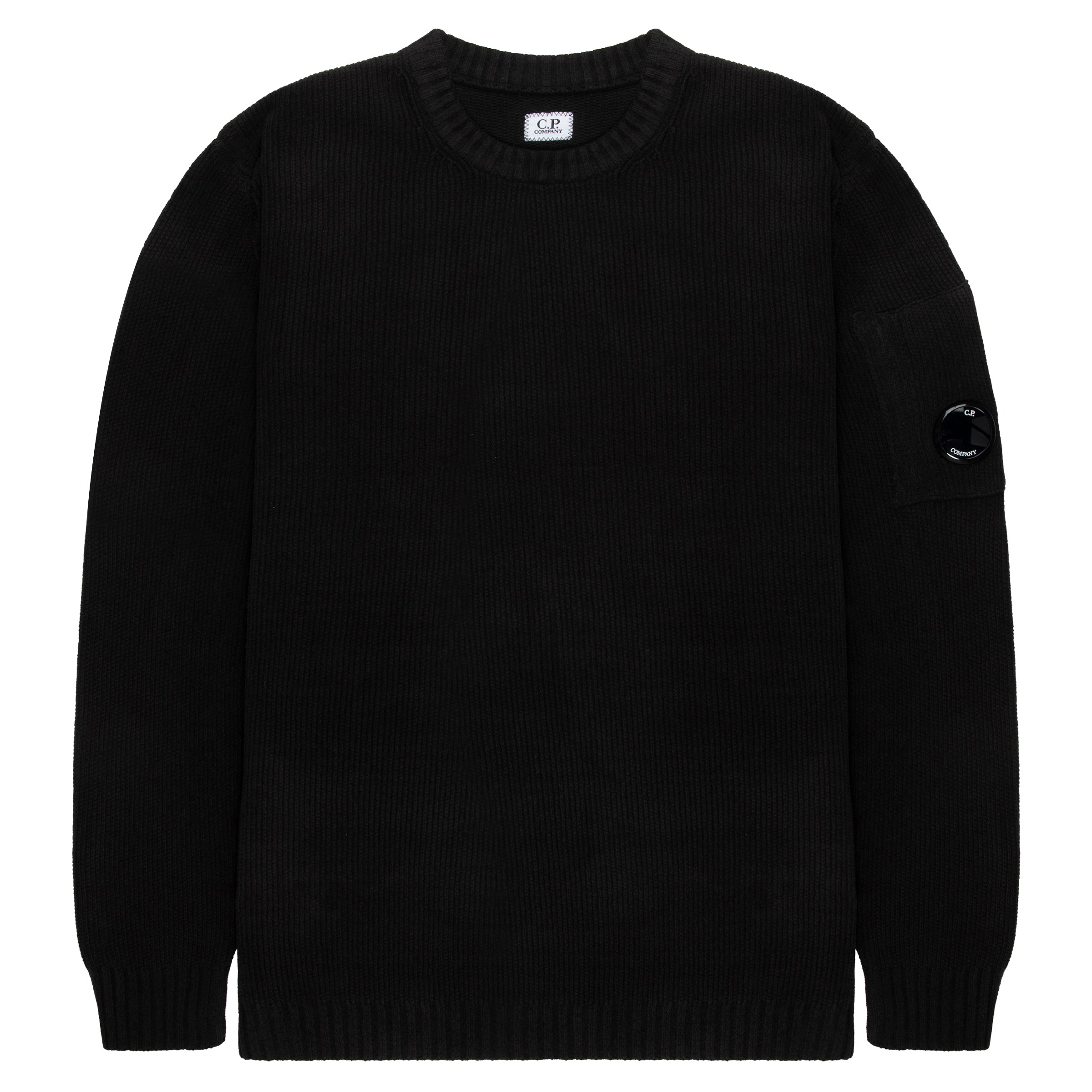 C.P. Company Grey/Brown Knit Crew Neck Sweater