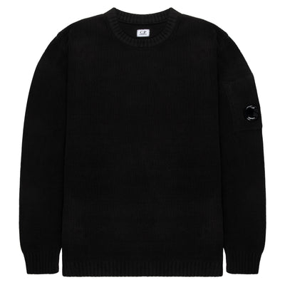 C.P. Company Grey/Brown Knit Crew Neck Sweater