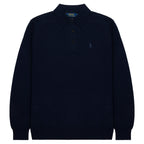 Navy blue sweater with Polo Ralph Lauren logo on a white background