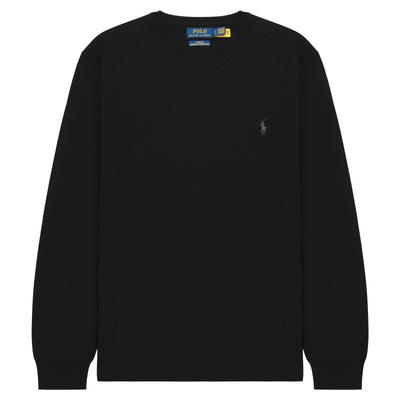 Polo Ralph Lauren Black Merino Wool Crewneck