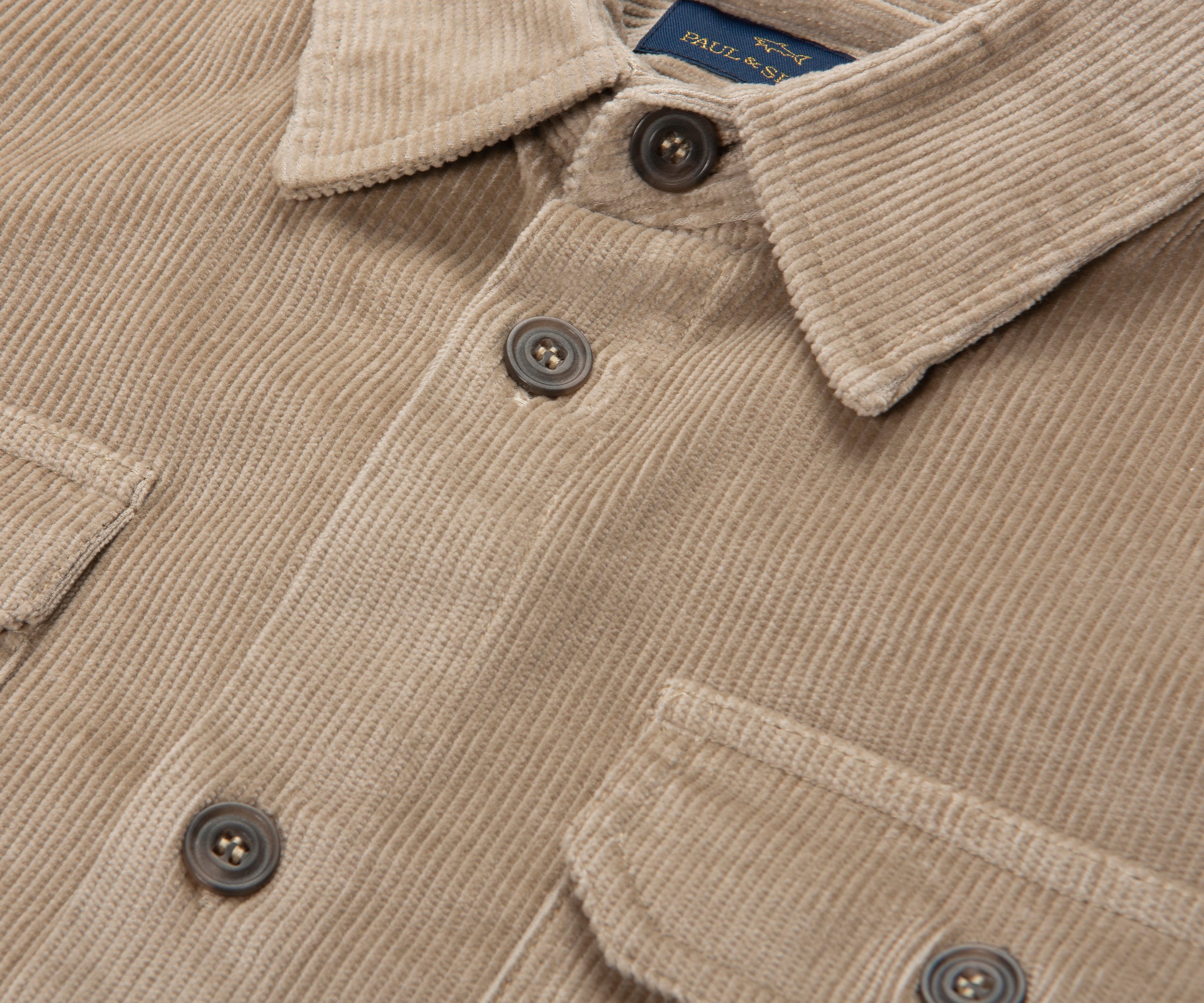 Paul & Shark Sand Thin Cord Overshirt