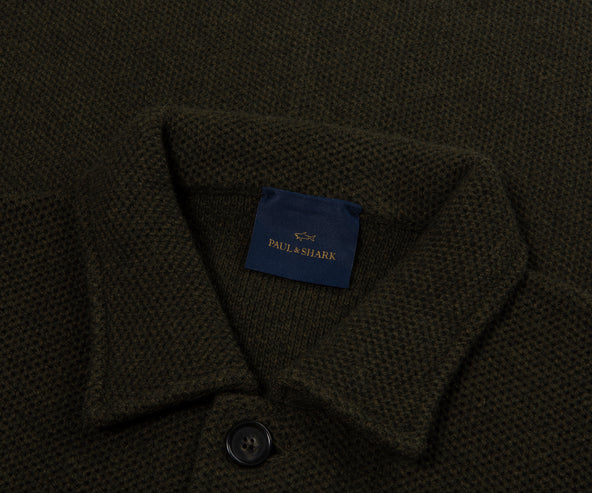 Paul & Shark Green Wool Knitted Overshirt