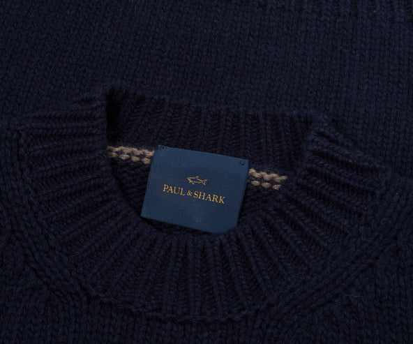 Paul & Shark Navy Woolen Knitted Sweater