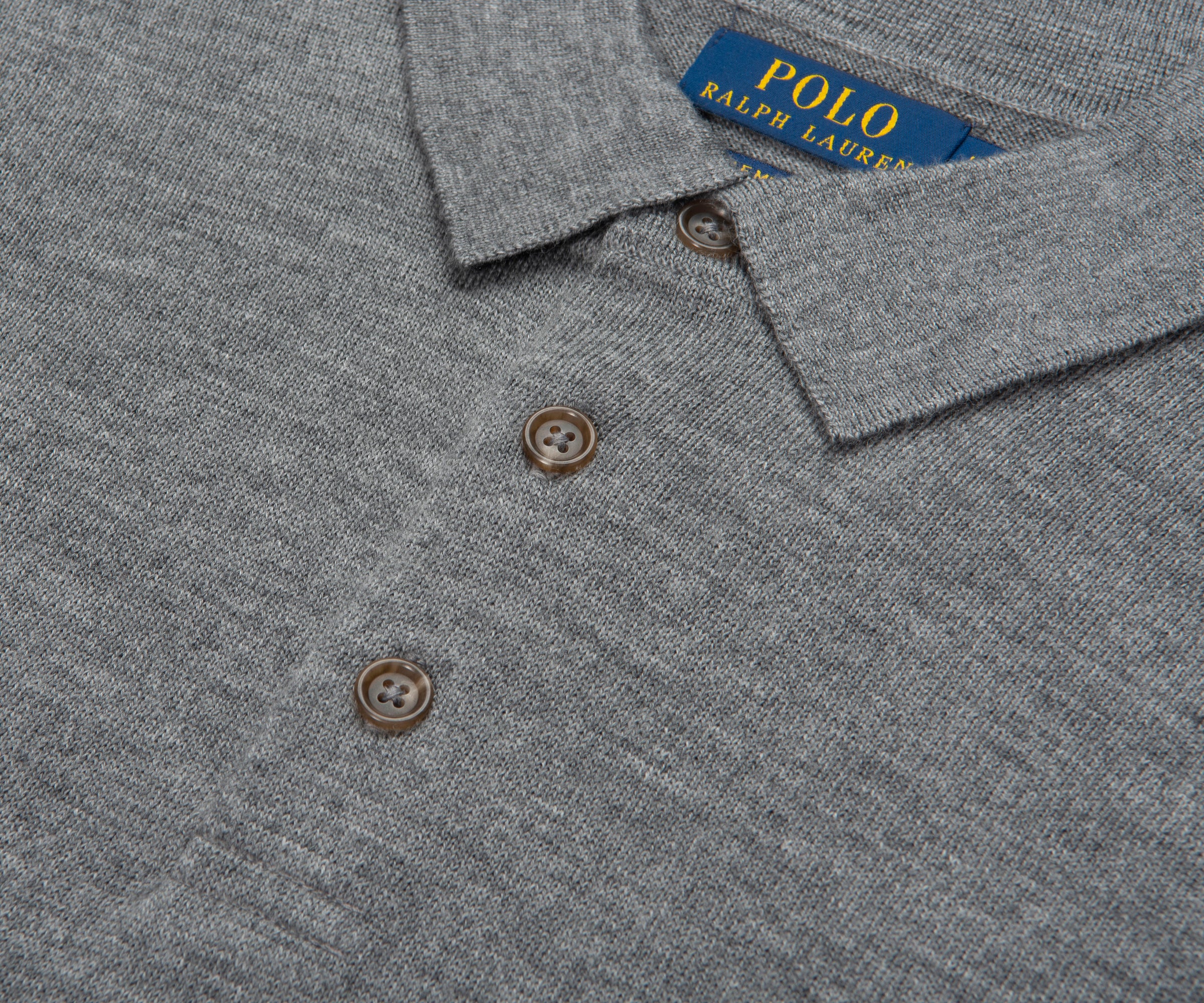 Ralph Lauren Grey Merino Wool L/S Polo