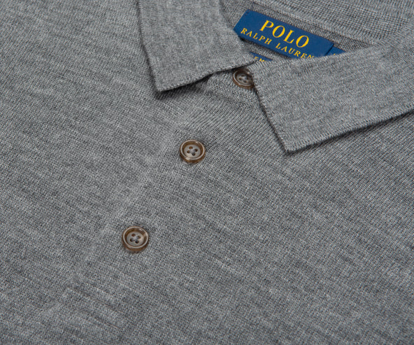 Polo Ralph Lauren Grey Merino Wool L/S Polo