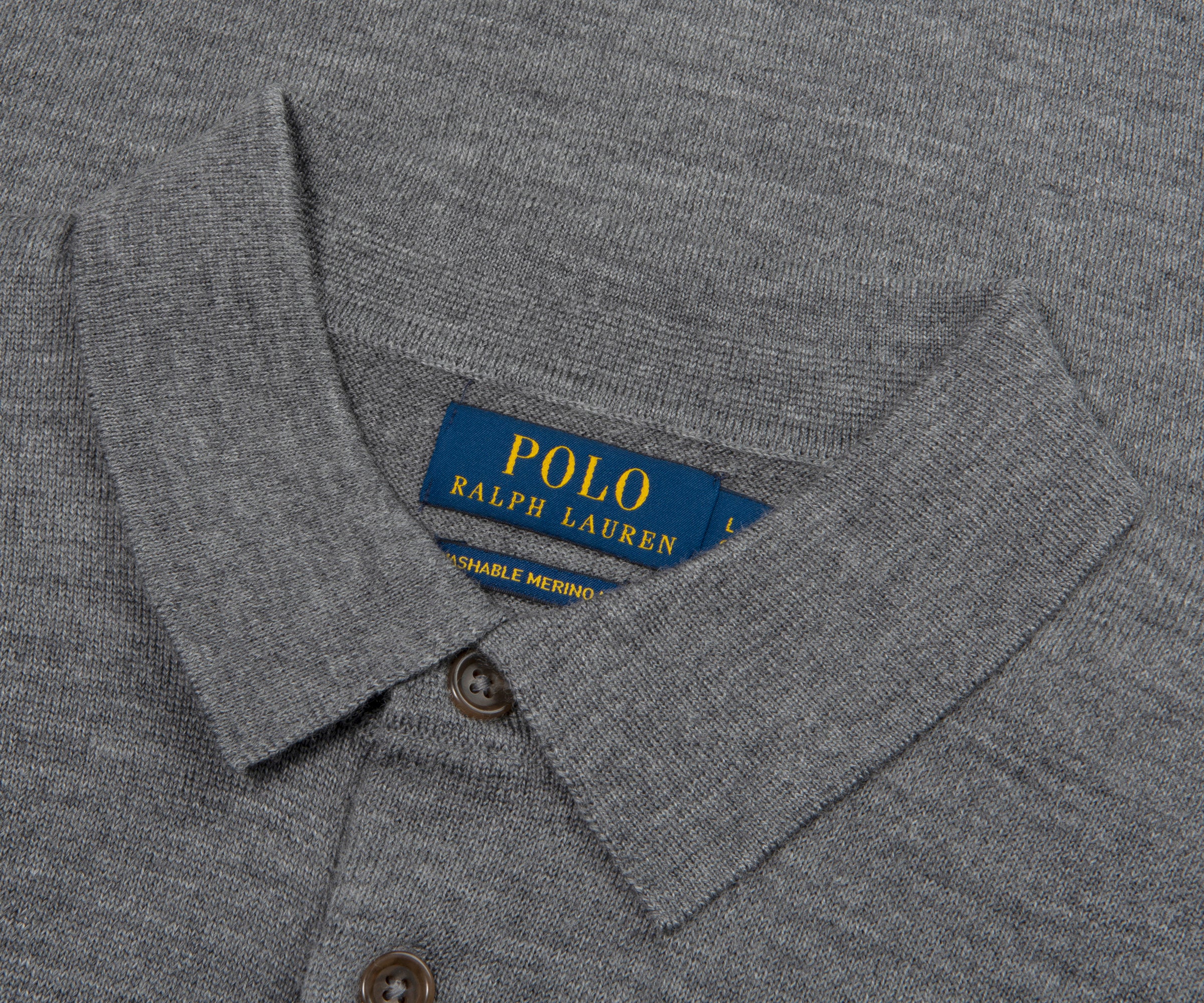 Ralph Lauren Grey Merino Wool L/S Polo
