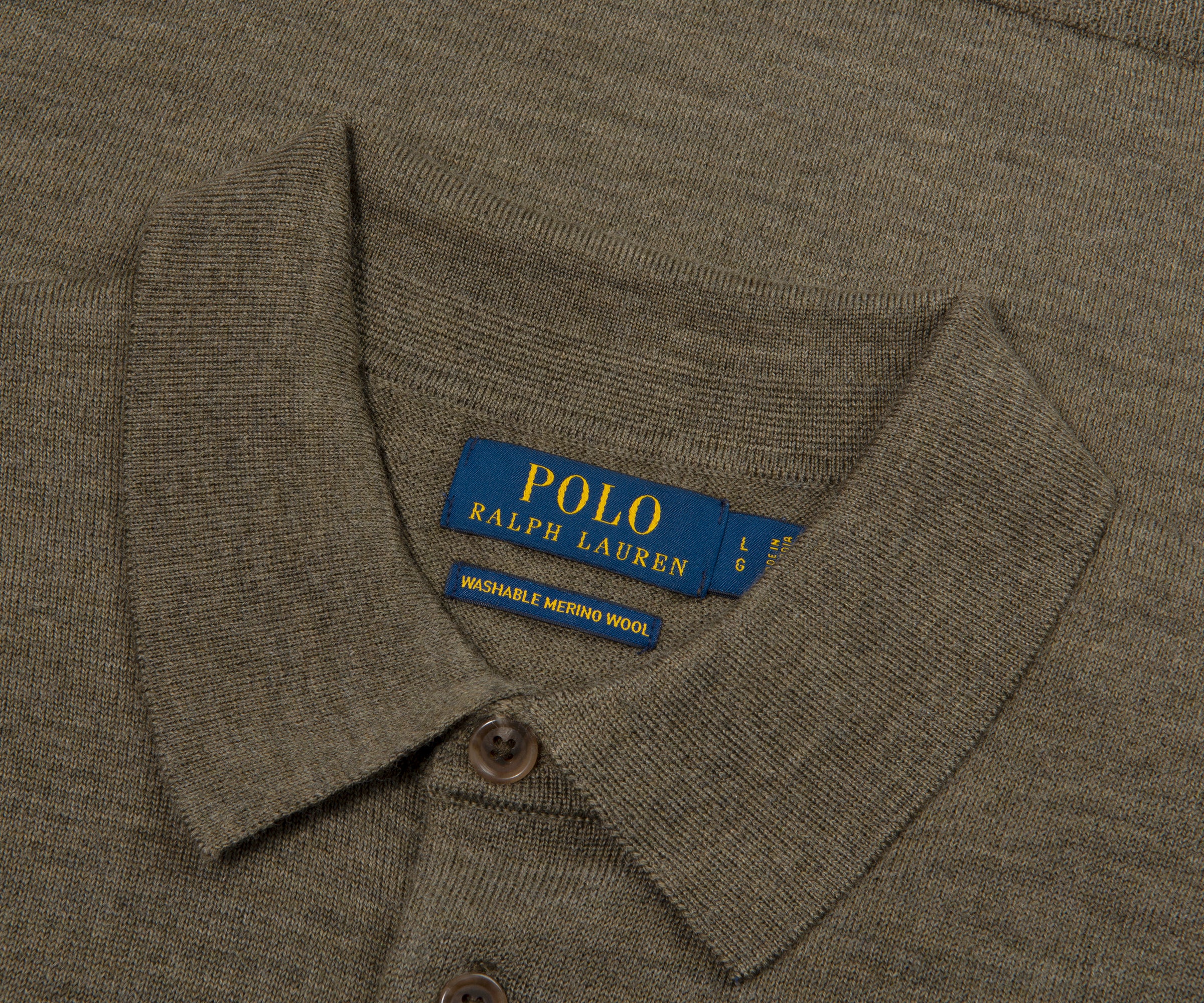 Ralph Lauren Green Merino Wool L/S Polo