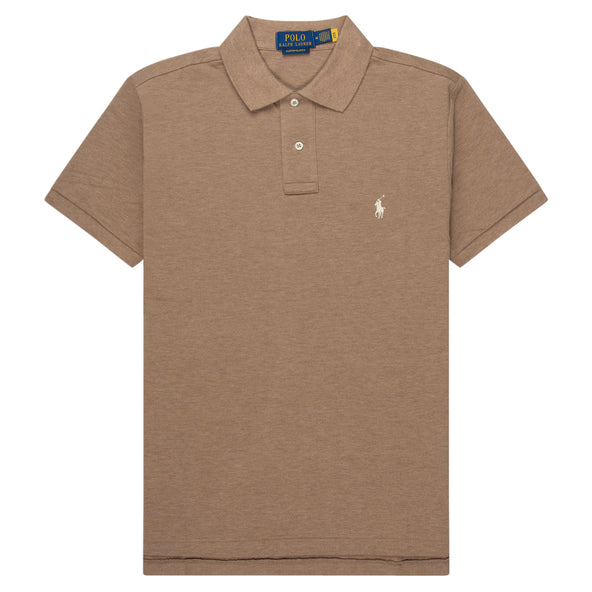 Polo Ralph Lauren Brown Heather Custom Slim Fit Polo Shirt