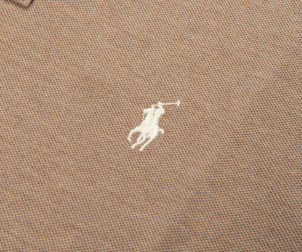 Polo Ralph Lauren Brown Heather Custom Slim Fit Polo Shirt