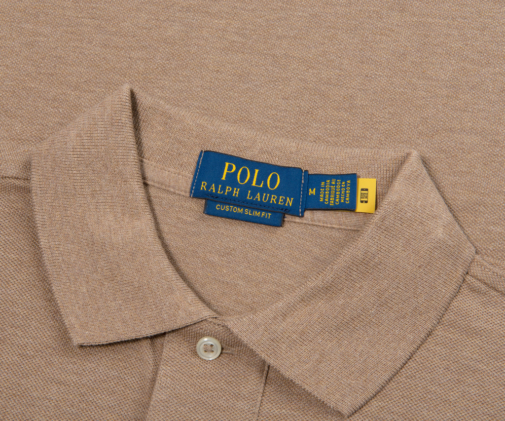 Ralph Lauren Brown Heather Custom Slim Fit Polo Shirt